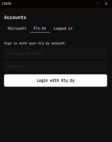 Rogue Client Ely.by login