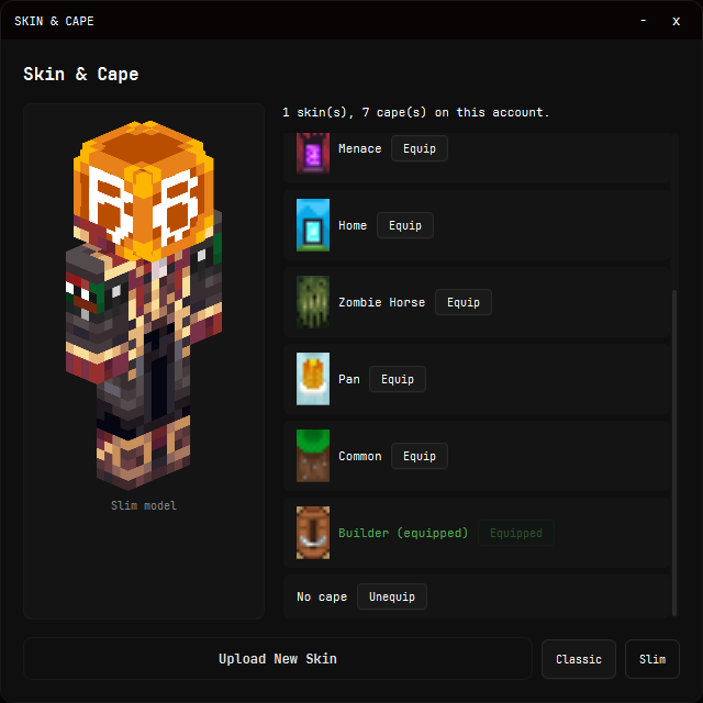 Rogue Client skin manager